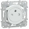 Prise double affleurante avec terre 16A blanc - Odace - Schneider