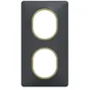 Plaque de finition 2 postes Schneider Ovalis S340724E coloris anthraci...