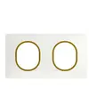 Plaque de finition 2 postes Schneider Ovalis S320704D coloris blanc av...