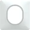 Schneider Plaque de finition Ovalis - Blanc bague en Argent Chromé - 1 poste
