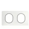 Plaque de finition 2 postes Schneider Ovalis S320704F coloris blanc av...
