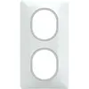 Plaque de finition 2 postes Schneider Ovalis S320724F coloris blanc av...