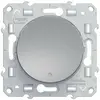 Interrupteur va-et-vient lumineux Schneider Electric Odace aluminium