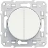 Schneider Interrupteur va-et-vient + bouton-poussoir Odace - 10A - Blanc