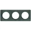 Plaque décorative 3 postes Odace Touch Gris ardoise Liseré Aluminium