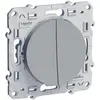 Schneider Double interrupteur va-et-vient SCHNEIDER ELECTRIC Odace alu
