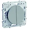Interrupteur va-et-vient + poussoir Schneider Odace aluminium