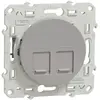 Odace prise double rj45 grade 3 multimédia cat. 6 stp à vis schneider