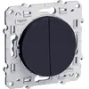 Schneider S540216 Double Poussoir Anthracite - Odace