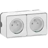 Schneider Double prise 2P+T Mureva Styl Schneider En saillie - Blanc