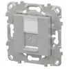 Prise RJ45 - SCHNEIDER - Unica - Aluminium - Blanc - Carré