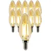 Lot de 10 ampoules Déco filament LED ambrée Flamme 4W E14 400lm 2500K