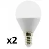 Elexity Zenitech - Lot de 2 ampoules LED sphériques E14 5W - Blanc chaud - 400lm 6500K