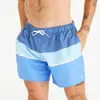 Short de bain surf 100 Court 15" Homme - Strippy Bleu - OLAIAN
