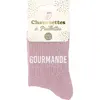 GENERIQUE SUD TRADING Paire de chaussettes rose clair pailletées Gourmande 36-42