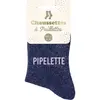 GENERIQUE SUD TRADING Paire de chaussettes Bleue à paillettes Pipelette