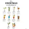 Autocollant mural cocktails célèbres