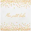 Serviette Dorée "Mon petit Bébé" - Lot de 12