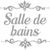 Sticker décoratif de porte - SALLE DE BAINS - Gris - Vinyle - 20 x 20 cm