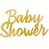 Cake Topper Gateau Baby Shower doré