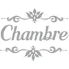 STC Sticker décoratif de porte - CHAMBRE - Gris - Vinyle - 20 x 20 cm