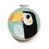 ClaireFontaine Loisirs créatifs - Avenue Mandarine - Kit point de croix enfant "Punch Needle"- Toucan - D 18 cm