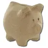 Clairefontaine Support à décorer en papier mâché - Cochon tirelire - 12 x 12 cm