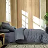 BLANC DES VOSGES Drap housse coton bio et recyclé Ressources-90 x 190 cm-Indigo
