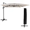 Happy Garden Parasol déporté MOLOKAI rectangulaire 3x4m beige + housse