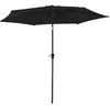Happy Garden Parasol droit rond 2,70m en aluminium et toile noir