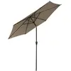 Happy Garden Parasol Droit Hapuna Rond 2,70m De Diamètre Taupe