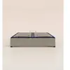 Sommier coffre 140x190 cm - Gris - Acier recyclé et lattes en bois - G...