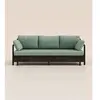 Canapé lit 2 places  - Tissu Vert - Avec matelas mémoire de forme - Te...