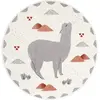 Nattiot Tapis Chambre Enfant Petit Lama Andina Rond Multicolore