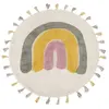 Nattiot - Tapis enfant coton arc en ciel pompons RAINBOW MOSS
