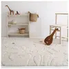 Nattiot Tapis Chambre Enfant Coton Lavable Rond Finition Pétales Gabrielle Ecru