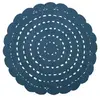 Nattiot Tapis lavable rond Alma crochet bleu (120 cm)