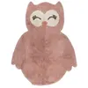 Nattiot Tapis Chambre Enfant Coton Lavable Petit Hibou Little Pepa Brun Rosé