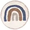 Nattiot Tapis rond Bohemian rainbow Arc-en-ciel bleu (120 cm)