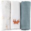 LITTLE CREVETTE Lot de 3 langes bébé coton bio* Dream Forest