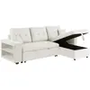 Canapé d'angle convertible beige 4 places GLASGOW, Concept Usine TU
