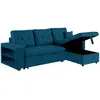 Canapé d'angle convertible bleu 4 places GLASGOW, Concept Usine TU