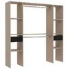 CONCEPT USINE Elysée - Dressing bois avec 6 étagères, 2 tiroirs et 2 penderies : 180 x 40 x 180 cm