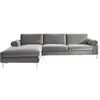 Concept-usine - galway - Canapé d'angle gauche 4-5 places velours gris