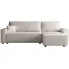 Concept-Usine Canapé Convertible D'angle 4 Places Velours Côtelé Beige Cosy