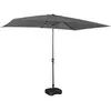 SWEEEK Parasol droit rectangulaire 2x3m gris mât central aluminium