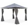 SWEEEK Tonnelle 3x3m avec rideaux toile grise