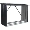 SWEEEK Bûcher en métal de 80 x 215 x 155 cm, gris anthracite en acier