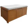 SWEEEK Coffre de jardin en bois avec coussin 125x60cm beige