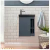 MOB-IN Meuble lave-mains suspendu HAMPTON - Gris anthracite - Vasque noire en résine de synthèse
